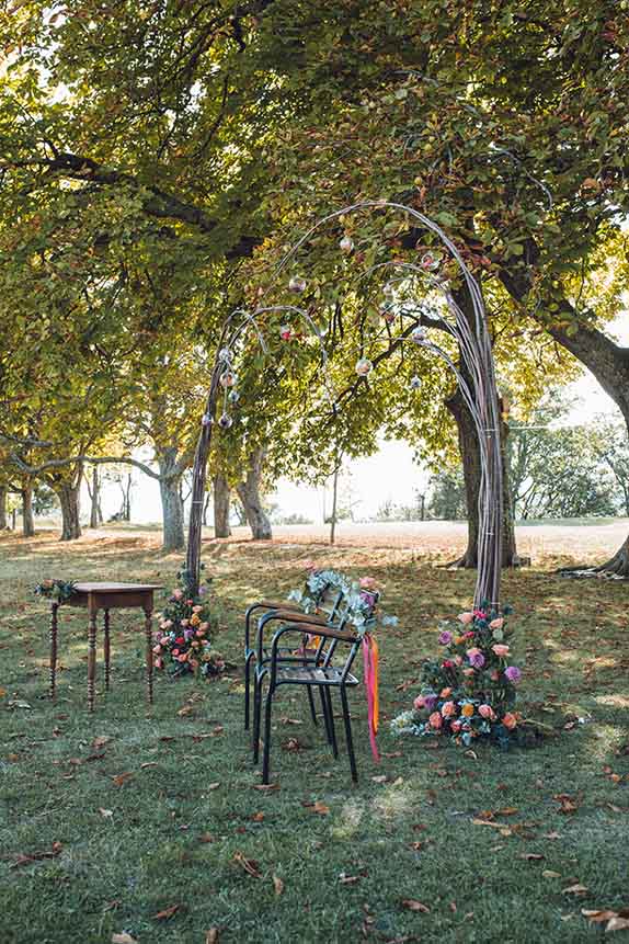 arche cérémonie laïque montagne horizon wedding